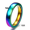 Men's Glossy Geometric Tungsten Steel Ring With Colorful Electroplated Finish And Simple Plain Design