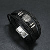 Men's Hand Accessories Multilayered Woven Leather Bracelets With Scripture Compass Pattern