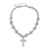 Men's Handmade Alloy Imitation Pearl Cross Geometric Hip Hop Necklace