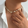 Men's Handmade Geometric Imitation Pearl Starfish Necklace Jewelry