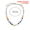 Men's Handmade Glass And Imitation Pearl Ball Chain Necklace With Geometric Pattern And Artificial Crystal Pendant