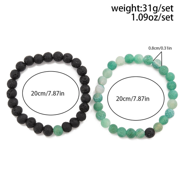 Men's Handmade Lava Volcanic Stone Hiphop Bracelet