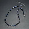 Men's Handmade Natural Stone Beaded Necklace With Geometric Style And Alloy Pendant