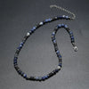 Men's Handmade Natural Stone Beaded Necklace With Geometric Style And Alloy Pendant