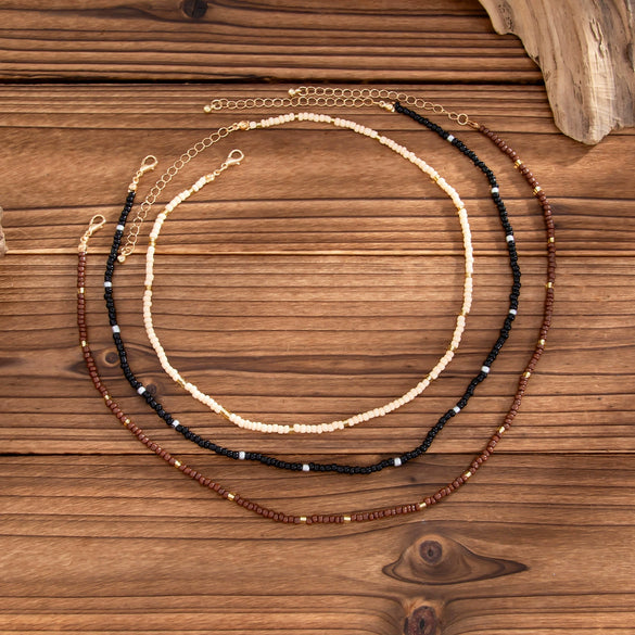 Men's Handmade Rice Beads Geometric Style Necklace