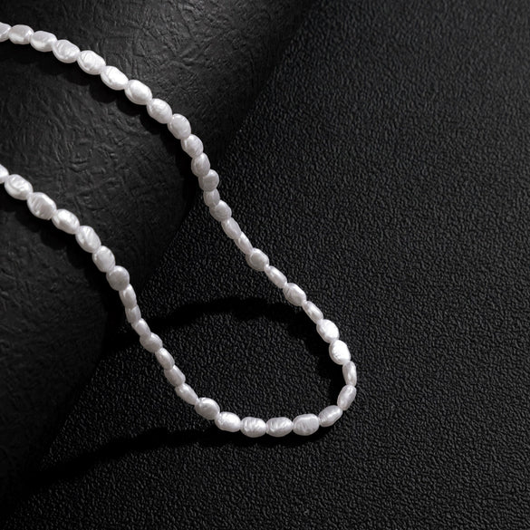 Men's Handmade Ushaped Imitation Pearl Necklace With Pearl Chain