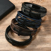 Men's Handwoven Retro Alloy Cross Leather Bracelet With Magnetic Buckle