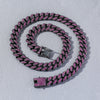Men's Hip Hop Alloy Cuban Chain Diamond Necklace With Geometric Design