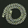 Men's Hip Hop Alloy Cuban Chain Necklace With Diamond And Geometric Square Design