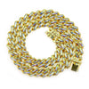 Men's Hip Hop Alloy Cuban Chain Necklace With Diamond And Geometric Square Design