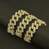 Men's Hip Hop Alloy Cuban Chain Necklace With Geometric Diamond Design