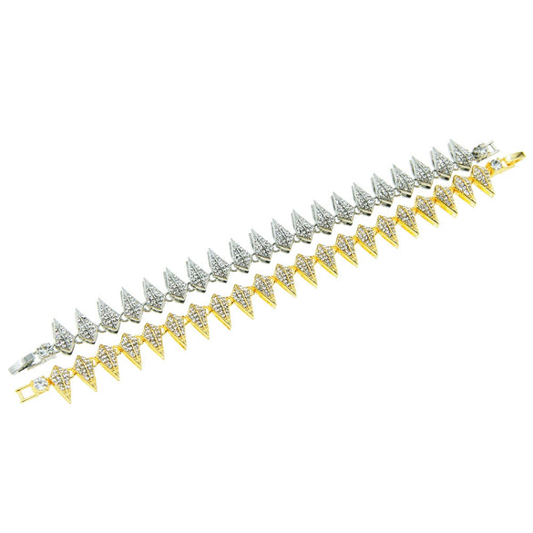 Men's Hip Hop Alloy Cuban Chain Necklace With Geometric Diamond Design