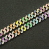 Men's Hip Hop Alloy Geometric Diamond Oil Dropping Cuban Chain Bracelet Jewelry