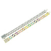 Men's Hip Hop Alloy Geometric Diamond Oil Dropping Cuban Chain Bracelet Jewelry