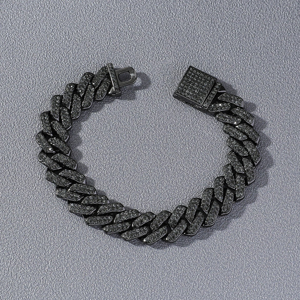 Men's Hip Hop Alloy Rhombus Cuban Chain With Full Diamond Design