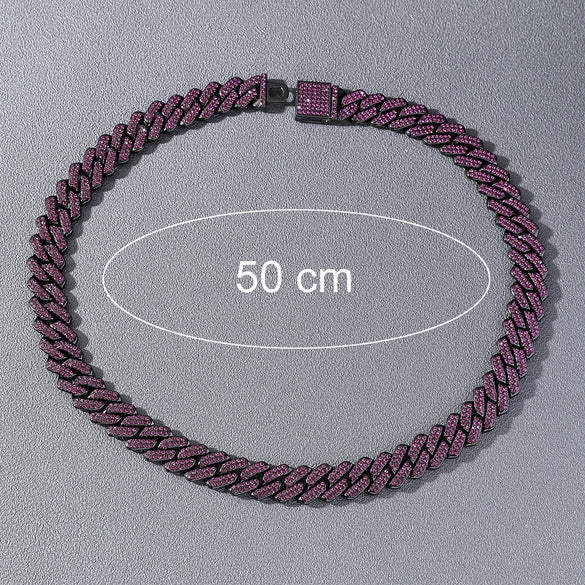 Men's Hip Hop Alloy Rhombus Cuban Chain With Full Diamond Design