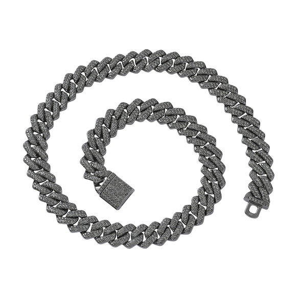 Men's Hip Hop Alloy Rhombus Cuban Chain With Full Diamond Design