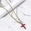 Men's Hip Hop Copper Cross Necklace With Zircon Pendants And Electroplating Treatment