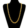 Men's Hip Hop Gold Plated Geometric Twist Rope Chain Necklace With Electroplated Thick Twisted Chain Design
