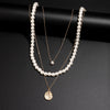 Men's Hip Hop Imitation Pearl Round Handmade Geometric Alloy Necklace