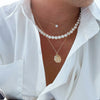 Men's Hip Hop Imitation Pearl Round Handmade Geometric Alloy Necklace