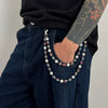 Men's Hip Hop Metal Ball And Cross Waist Chain
