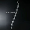 Men's Hip Hop Style Alloy Cuban Chain Anklets With Geometric Rhinestone Inlay