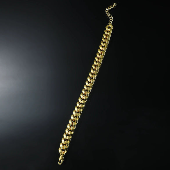 Men's Hip Hop Style Alloy Cuban Chain Anklets With Geometric Rhinestone Inlay