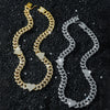 Men's Hip Hop Style Alloy Cuban Chain With Diamond And Peach Heart Design Necklace