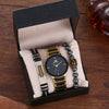 Men's Hip Hop Style Quartz Watch Alloy And Titanium Metal Bracelet 3 Piece Set With Round Dial And Spiral Crown
