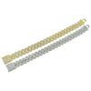 Men's Hiphop Alloy Cuban Chain Bracelet With Geometric Diamond Design