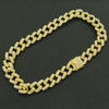 Men's Hiphop Alloy Cuban Chain Necklace With Diamond And Geometric Design