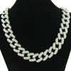 Men's Hiphop Alloy Cuban Chain Necklace With Diamond And Geometric Design