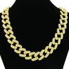Men's Hiphop Alloy Cuban Chain Necklace With Diamond And Geometric Design