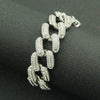 Men's Hiphop Alloy Cuban Chain Necklace With Diamond And Geometric Design
