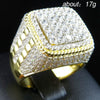 Men's Hiphop Alloy Diamond Geometric Ring