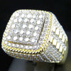 Men's Hiphop Alloy Diamond Geometric Ring