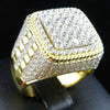 Men's Hiphop Alloy Diamond Geometric Ring