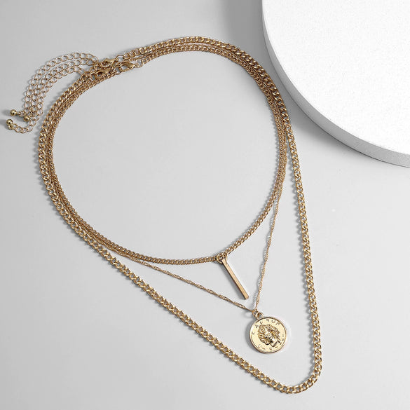 Men's Hiphop Alloy Iron Necklace With Geometric Design And Bamboo Chain