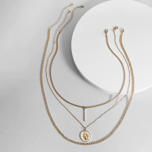 Men's Hiphop Alloy Iron Necklace With Geometric Design And Bamboo Chain