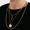 Men's Hiphop Alloy Iron Necklace With Geometric Design And Bamboo Chain
