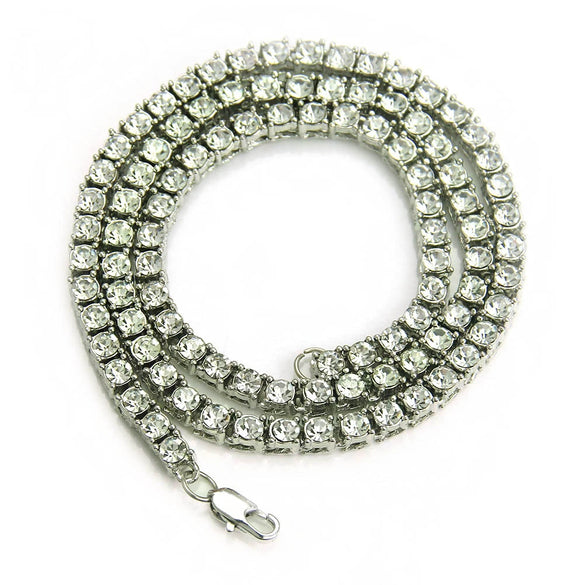 Men's Hiphop Alloy Necklace With Diamond And Geometric Pattern Drill Discharge Chain
