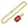 Men's Hiphop Alloy Pendant Jewelry With Geometric Design And Diamond Treatment On Cuban Chain