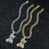 Men's Hiphop Animal Bear Pendant Necklace Zinc Alloy Geometric Electroplating