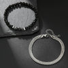 Men's Hiphop Black Gold Chain Geometric Handmade Stretch Bracelet