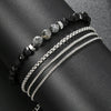 Men's Hiphop Black Gold Chain Geometric Handmade Stretch Bracelet