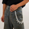 Men's Hiphop Fashion Pants Chain With Imitation Pearls Handmade Beads Alloy Belt Buckle Highend Matching Accessories