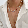 Men's Hiphop Geometric Zinc Alloy Handmade Cross Pendant Necklace