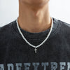 Men's Hiphop Handmade Alloy Pendant Imitation Pearl Ushape Cross Necklace