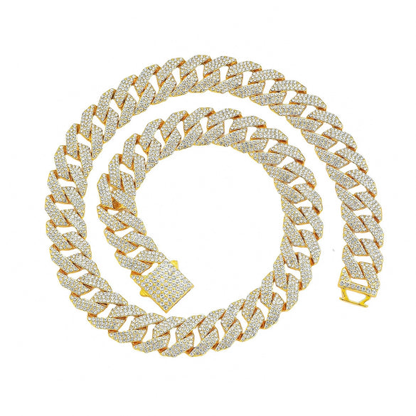 Men's Hiphop Heavy Chain Necklace Zinc Alloy Geometric Cuban Chain Electroplating